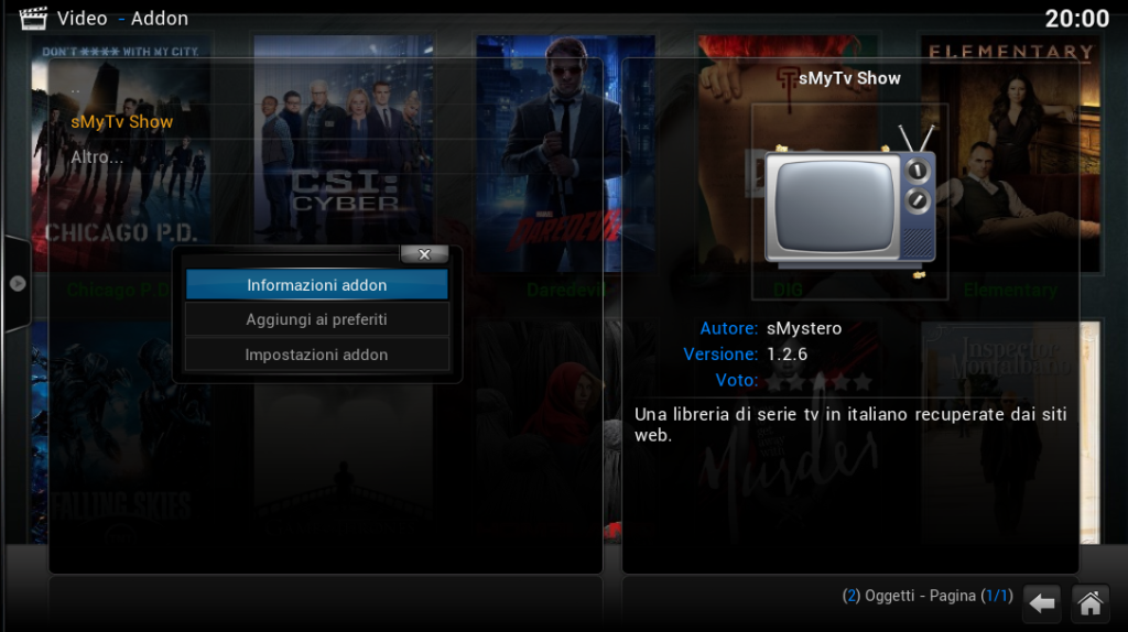 XBMC Menu Contestuale AddOn